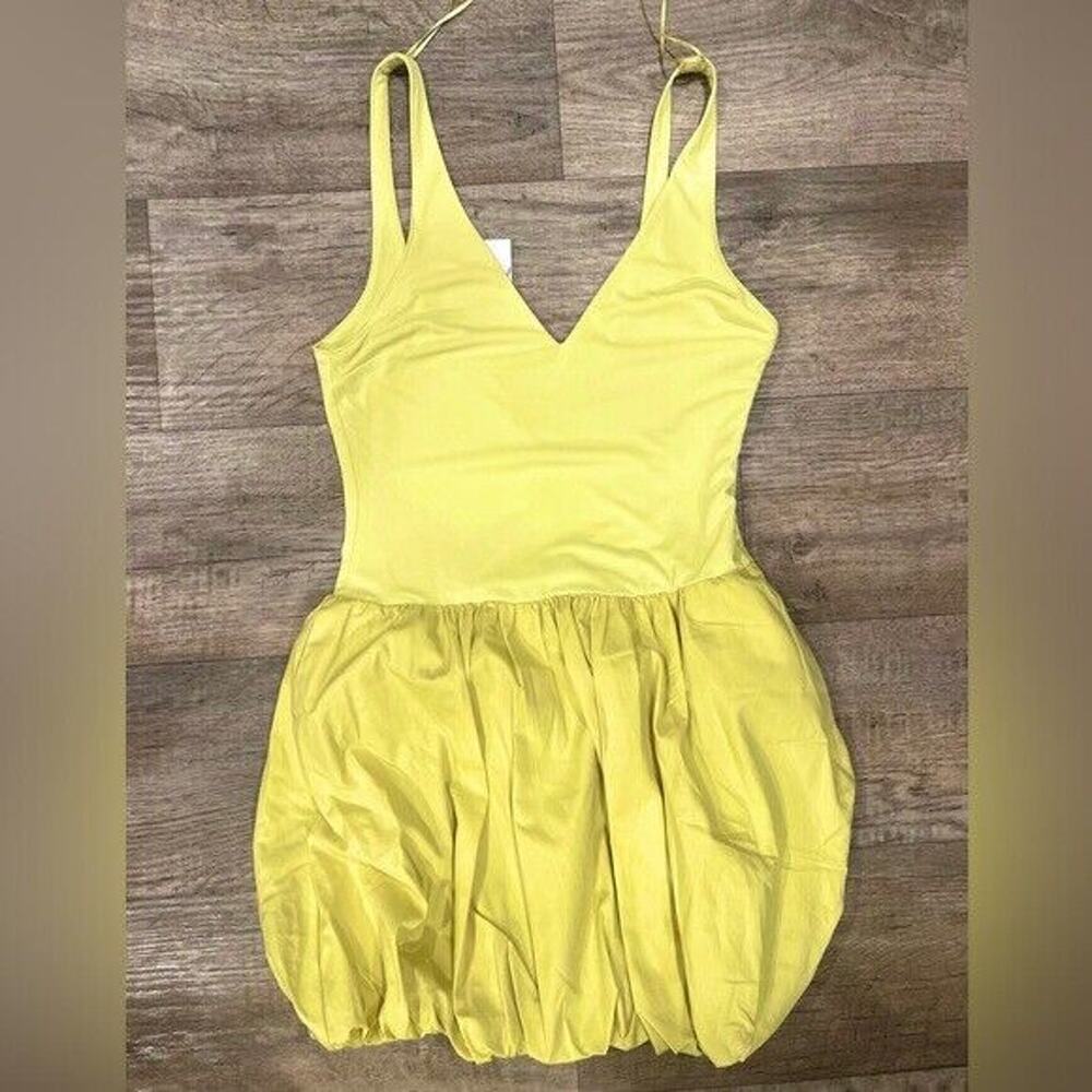 ZARA Butter Yellow Bubble Hem Mini Dress NWT Viral Blogger Favorite - Picture 15 of 16